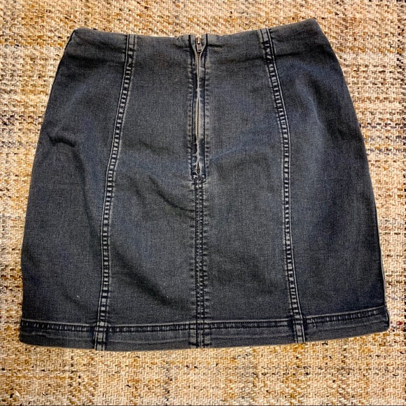 Free People dark denim mini skirt - Picture 2 of 6